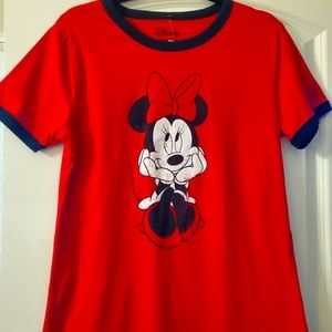 *NWT Disney Minnie Mouse (Sitting Minnie Sketch) Juniors T-Shirt- Size XL